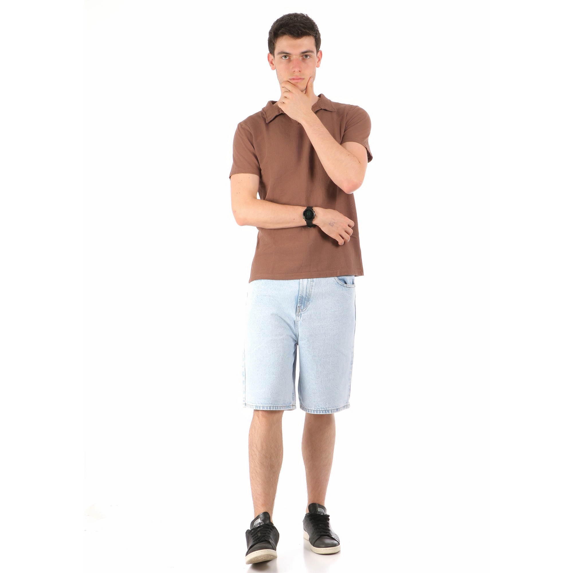 STANDER Cacao - Camicia Mezza Manica