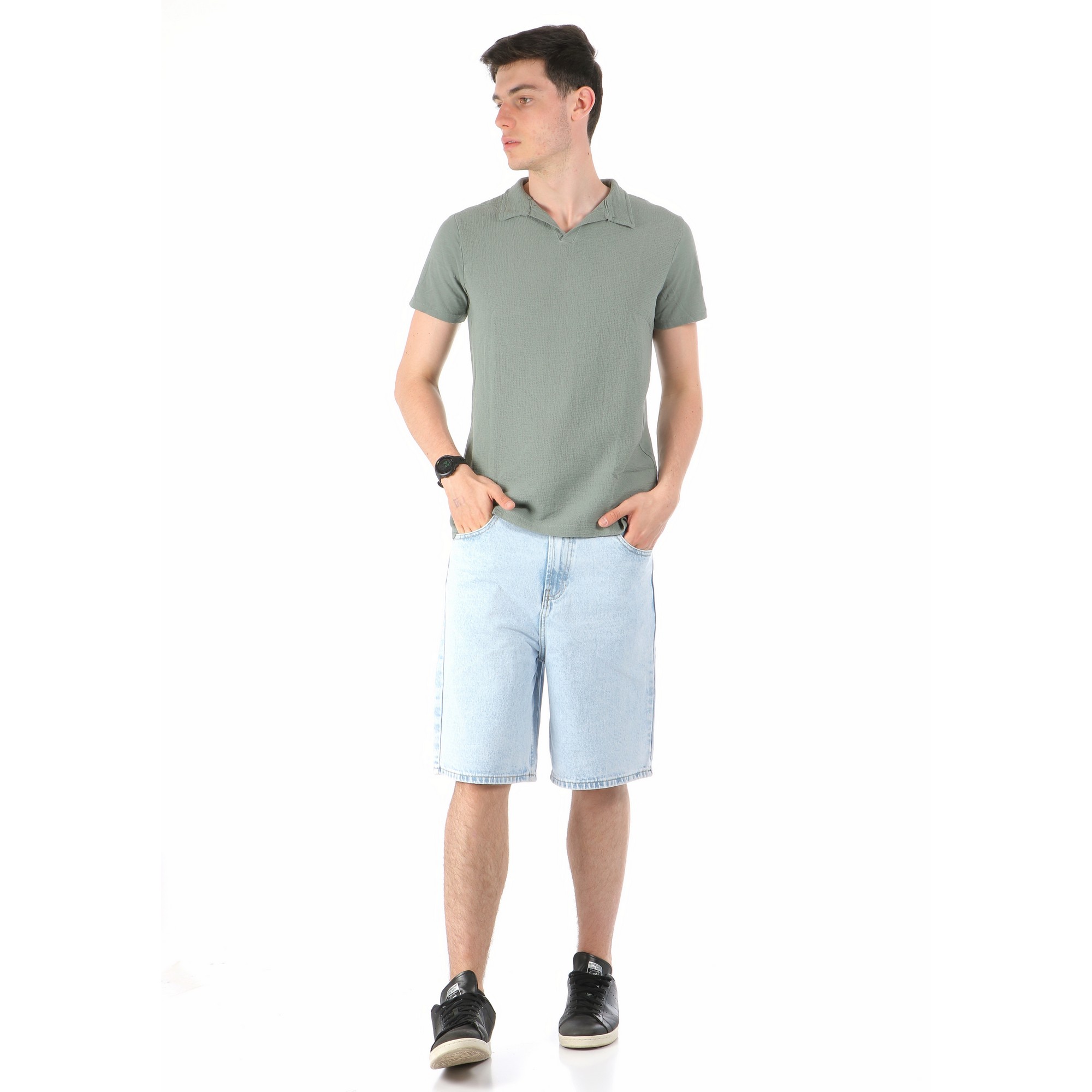 STANDER Verde Militare - Camicia Mezza Manica