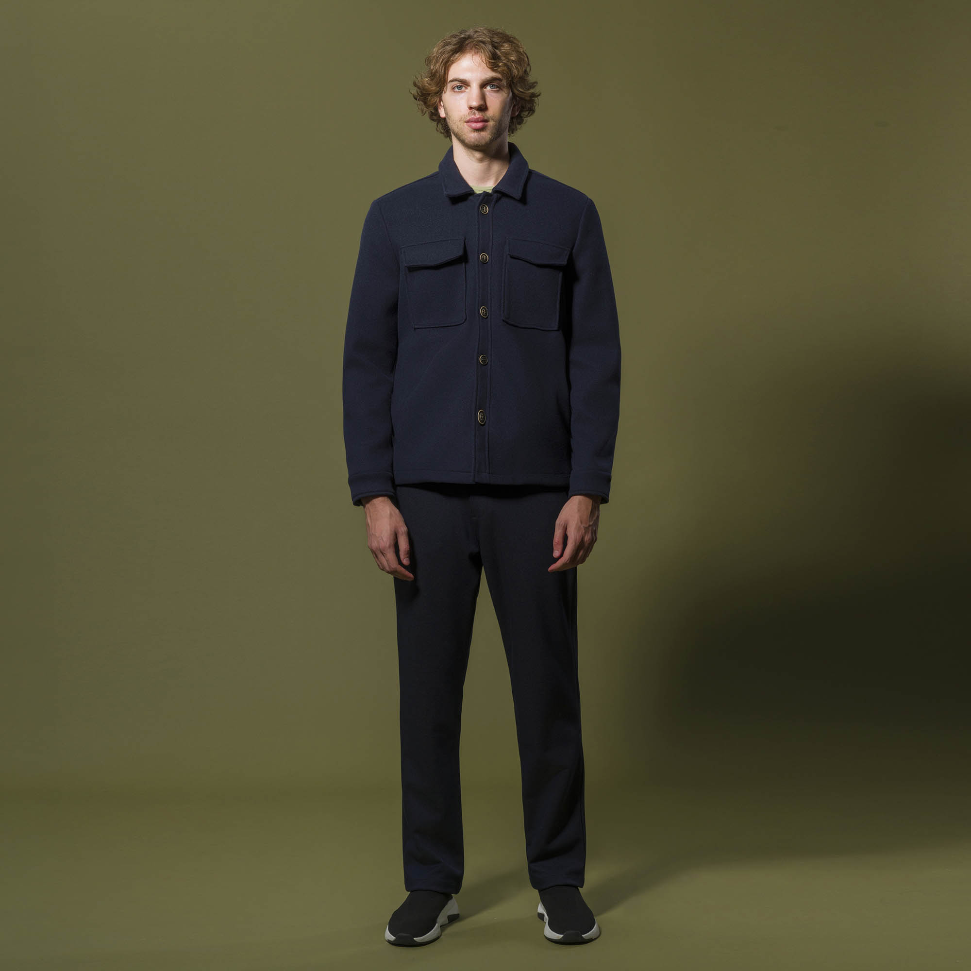 GENTLEMAN Blu- Giacca camicia